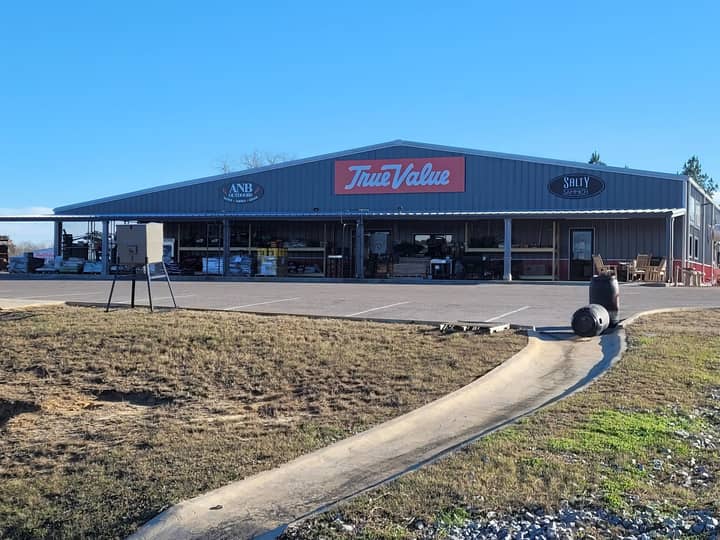 True Value hardware store and adjoining retail in a metal building